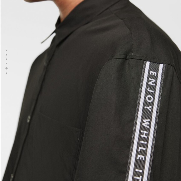 Zara Oversized Poplin Shirt With Slogan Taping - Picture 3 of 7